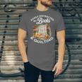 Quilting Sewing Machine Quilter Easily Distracted By Book Unisex Jersey T-Shirt