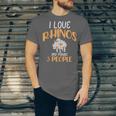 I Like Rhinos And Maybe 3 People Introvert Animal Unisex Jersey T-Shirt