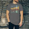 Senior 2024 Groovy Retro Class Of 2024 Graduation Senior 24 Unisex Jersey T-Shirt