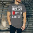 Socializing Drains My Battery Introvert Unisex Jersey T-Shirt Socializing Drains My Battery Introvert Unisex Jersey T-Shirt