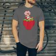 Strawberry Shortcake Sitting On Strawberry Retro Nostalgia Unisex Jersey T-Shirt Strawberry Shortcake Sitting On Strawberry Retro Nostalgia Unisex Jersey T-Shirt