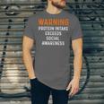Warning Protein Intake Exceeds Social Awareness Introvert Unisex Jersey T-Shirt Warning Protein Intake Exceeds Social Awareness Introvert Unisex Jersey T-Shirt