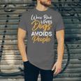 Wears Loves Dogs Avoids People I Introvert Unisex Jersey T-Shirt