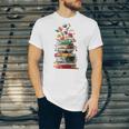 Book Stack With Flowers Reading Lover Bookish Unisex Jersey T-Shirt