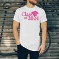 Class Of 2024 Pink For Girls And Women Graduation Unisex Jersey T-Shirt