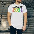 Class Of 2031 Pre-K -12th Grade Hand Prints Space Graduation Unisex Jersey T-Shirt
