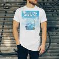 Frutiger Aero Aesthetic Tech Kawaii Milk Underwater Fishes Unisex Jersey T-Shirt Frutiger Aero Aesthetic Tech Kawaii Milk Underwater Fishes Unisex Jersey T-Shirt
