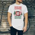 Give Me Coffee And Holiday Movies Introvert Christmas Unisex Jersey T-Shirt