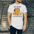 Go Away I'm Introverting Cozy Cat With Laptop And Coffee Unisex Jersey T-Shirt Go Away I'm Introverting Cozy Cat With Laptop And Coffee Unisex Jersey T-Shirt