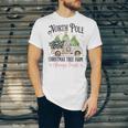 Holiday Scene Nostalgia North Pole Tree Farm Merry Christmas Unisex Jersey T-Shirt