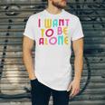 Introvert I Want To Be Alone Retro Wavy Unisex Jersey T-Shirt