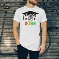 K -12th Grade Hand Prints Space Graduation Class Of 2034 Unisex Jersey T-Shirt