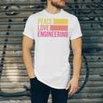 Peace Love Engineering Engineer School Graduation Retro Unisex Jersey T-Shirt