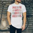 Peace Out Middle School Graduation Groovy Last Day Of School Unisex Jersey T-Shirt