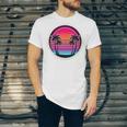 Retro 80s Synthwave Sunset & Palm Trees Retro Nostalgia 80s Unisex Jersey T-Shirt