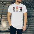 Rock Paper Scissors Hand Game Cute Paw Cat Introvert Unisex Jersey T-Shirt