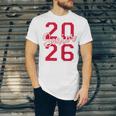 Senior 2026 Graduation Varsity Red Letters On The Back Unisex Jersey T-Shirt