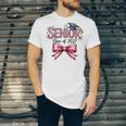 Senior Class Of 2027 Coquette Pink Bow Graduation 2027 Girls Unisex Jersey T-Shirt