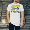 Senior Class Of 2027 Graduation Yellow And Blue On The Back Premium Tri-Blend Unisex Jersey T-Shirt