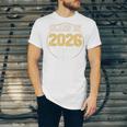 Senior Dad Class Of 2026 Purple Retro Vintage Graduation Unisex Jersey T-Shirt