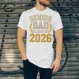 Senior Dad Class Of 2026 Purple Yellow Vintage Graduation Unisex Jersey T-Shirt