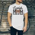 Senior Mom Class Of 2026 Graduation Leopard Coquette Bow Unisex Jersey T-Shirt