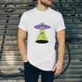 I Wanna Go Home Introvert UFO UAP Flying Saucer Trippy Alien Unisex Jersey T-Shirt