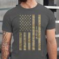 1964 Year Nostalgia Desert Camo Distressed American Flag Unisex Jersey T-Shirt
