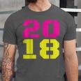 2018 Big Neon Numbers For The New Year Or Graduation Unisex Jersey T-Shirt