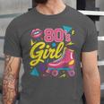 80's Girl Roller Skates Skating Eighties 1980s Nostalgia Unisex Jersey T-Shirt