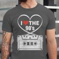 90s Nostalgia Cassette Heart Retro I Love The 90s Unisex Jersey T-Shirt