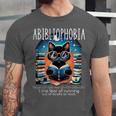 Abibliophobia Cat Reading Bookworm Reader Nerd For Men Women Girls Kids Unisex Jersey T-Shirt Abibliophobia Cat Reading Bookworm Reader Nerd For Men Women Girls Kids Unisex Jersey T-Shirt