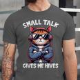 Anti Social Anxiety Mindfulness No Small Talk Introvert Cat Men Women Unisex Jersey T-Shirt