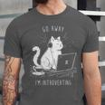 Antisocial Introvert Cat With Coffee On Computer Emo Goth Unisex Jersey T-Shirt Antisocial Introvert Cat With Coffee On Computer Emo Goth Unisex Jersey T-Shirt