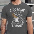 Antisocial Introvert Cat Coffee Sarcastic Attitudes Graphic Unisex Jersey T-Shirt
