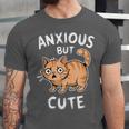 Anxious But Cute Anxiety Meme Cat Lover Introvert For Men Women Unisex Jersey T-Shirt Anxious But Cute Anxiety Meme Cat Lover Introvert For Men Women Unisex Jersey T-Shirt