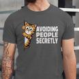 Avoiding People Secretly Cat Introvert Humor Unisex Jersey T-Shirt Avoiding People Secretly Cat Introvert Humor Unisex Jersey T-Shirt