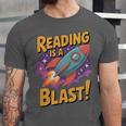 Book Lover Kids And Adults Reading Is a Blast Rocket Ship Unisex Jersey T-Shirt Book Lover Kids And Adults Reading Is a Blast Rocket Ship Unisex Jersey T-Shirt