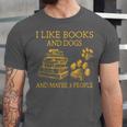 I Like Books And Dogs And Maybe 3 People Book Dog Lovers Men Women Unisex Jersey T-Shirt I Like Books And Dogs And Maybe 3 People Book Dog Lovers Men Women Unisex Jersey T-Shirt