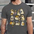 Books Lover Bookish Ghost Himalayan Cat Reading Halloween Unisex Jersey T-Shirt