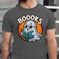 BOOOKS Cute Ghost Reading Books Halloween Unisex Jersey T-Shirt