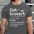Cat-Trovert Definition Cat Introvert Pet Lover Unisex Jersey T-Shirt