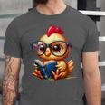 Chicken Reading a Book Farm Animal Chick Unisex Jersey T-Shirt Chicken Reading a Book Farm Animal Chick Unisex Jersey T-Shirt