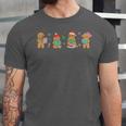 Christmas Library Gingerbread Man Books Lover Bookish Unisex Jersey T-Shirt