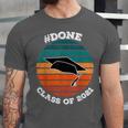 Class Of 2021 Done Senior Graduation Retro Sunset Unisex Jersey T-Shirt