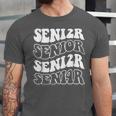 Class Of 2024 High School Senior Graduation Groovy Wave Unisex Jersey T-Shirt