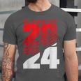 Class Of 2024 High School Senior Graduation Red Sports Style Unisex Jersey T-Shirt