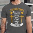 Class Of 2025 Senior Graduation Cross Quote Faith In God Unisex Jersey T-Shirt