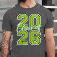 Class Of 2026 Graduation Varsity Lime Green Letters Unisex Jersey T-Shirt