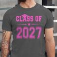 Class Of 2027 Pink Girls Shirt Graduation Unisex Jersey T-Shirt